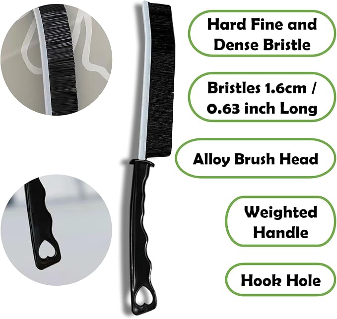 Betanull Crevice Cleaning Brush Set, Multi-Purpose Hard Bristle Brushes for Deep Cleaning Kitchen, Bathroom, Grout, Sink, Cup, Teapot, Bottle, Blender, Corners, Tight Spaces & More