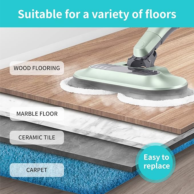 AIR U+ 4 Pack Steam Mop Replacement Pads for Shark Steam & Scrub Mop | Washable Steam Mop Pads for Various Floor Type, for Shark S8201 S8001 S7001 S7201 S7000AMZ S7000 S7005 S7020 S7001C Steam Mop