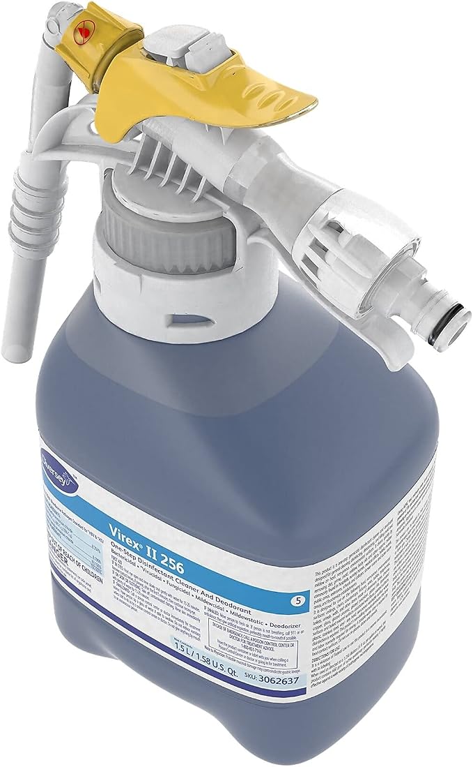 VIREX Diversey II 256 Disinfectant Cleaner RTD Concentrate, 1.5 L | One Step Cleaning, Fast Contact Time, Controls Odors, Cost Efficient 1:256 Dilution, Multi Surface Use