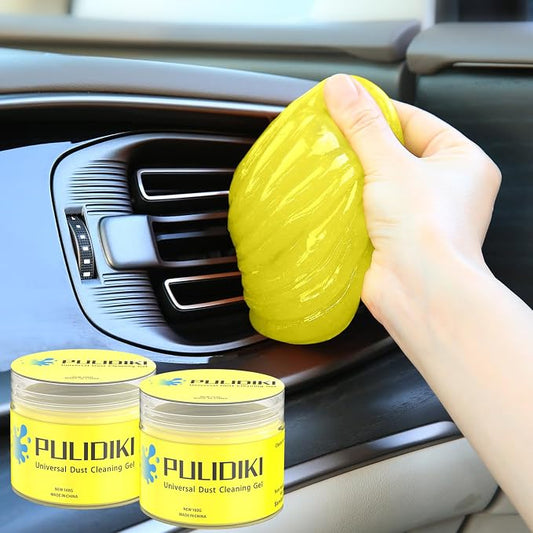 PULIDIKI Car Cleaning Gel for Car Cleaning Putty Auto Detailing Tools | Car Slime Cleaner Dust Cleaning Gel for Car Interior Cleaner Car Accessories Keyboard Cleaner Yellow (2Pack)