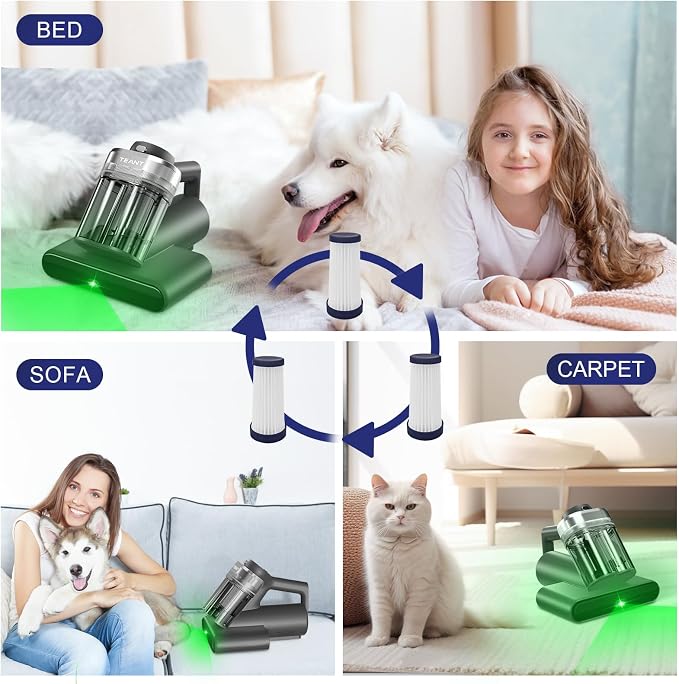 2 PCS HEPA Filters for Teant Mattress Vacuum Cleaner | HEPA Filters for Teant Mattress Vacuum, Fits Model MV-BLUE, MV-PINK, MV-GEAY & MV01, Support Fresh Clean Sleep