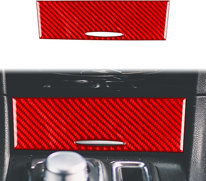 Power Outlet Decals Fit for Chrysler 300 2011-2023 Red Carbon Fiber | for 2011-2023 300 / 300C / 300S / Limited/Touring/Base|Central Console Interior Cover Trim Accessories|Thick Overlay