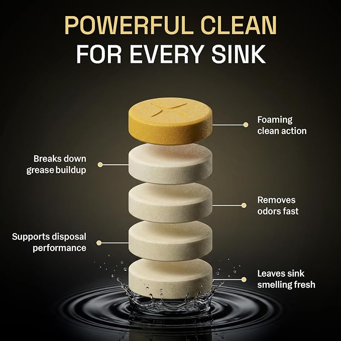 Zyro Washing Machine Cleaner & Garbage Disposal Cleaner Bundle | Includes 24 Pack Washing Machine Cleaner Tablets and 24 Pack Garbage Disposal Cleaner Tablets | Deep Cleaning & Odor Eliminating Tablet