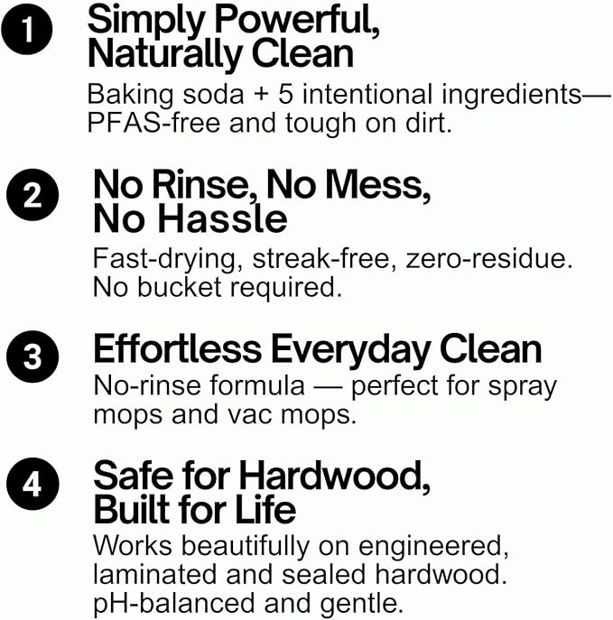 Quick Shine Hardwood Floor Cleaner 27 oz, Streak-Free, No Residue | Powered by Baking Soda, Fresh Island Essence, pH Neutral, No Rinse, PFAS & Ammonia Free, EPA Safer Choice Made in USA