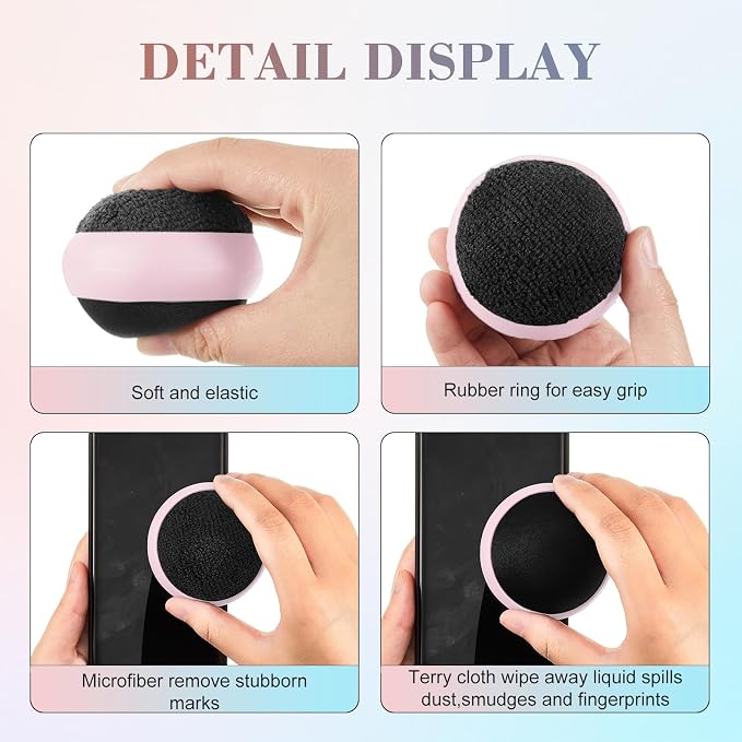 Suclain 4 Pack Touch Screen Cleaner Balls Phone Cleaning Ball Microfiber Touch Car Screen Glass Cleaner for Easter Computer Laptop Phone Monitor