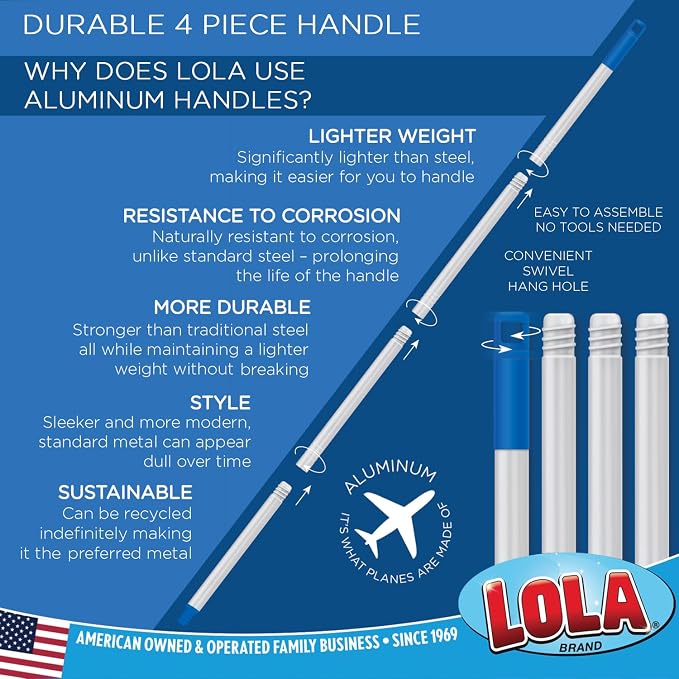 LOLA Deck Scrub Brush Outdoor Broom, Durable Bristles Remove Dirt, Grime, Grout, Leaves, Snow on Patios, Decks, Wet or Dry, 2 Pack