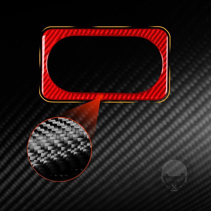 Red Real Carbon Fiber Trim for KIA Forte K3 Accessories | for 2019 2020 2021 2022 2023 2024 Rear Cup Holder Panel Cover Sticker Interior Thick Overlay Decal