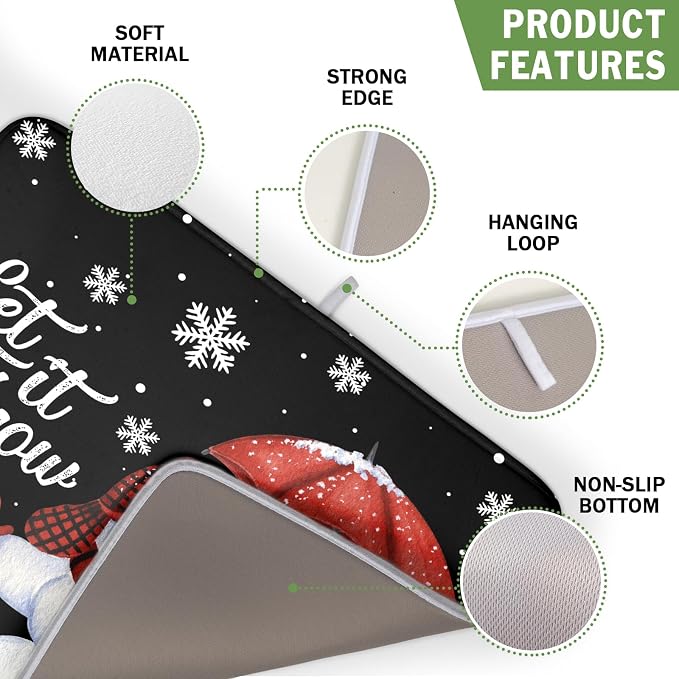 Winter Snowman Dish Drying Mat, Christmas Snow Dish Drying Mat for Kitchen Counter, Christma Cute Snowman Absorbent Fast Dry Dish Drainer Mat Protector Xmas Microfiber Dish Drying Pad 16x18 Inch