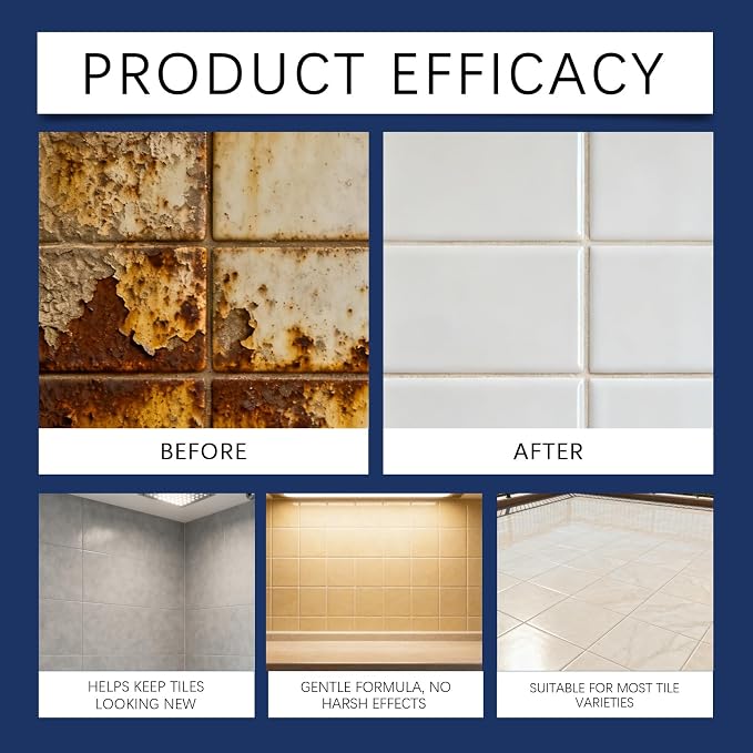 Grout Cleaner Spray 8 fl.oz, Foam for Ceramic & Porcelain Tile | Foam formula for tile grout, kitchen, bathroom & shower; helps remove stains & dirt; includes cleaning cloth; 8 fl.oz