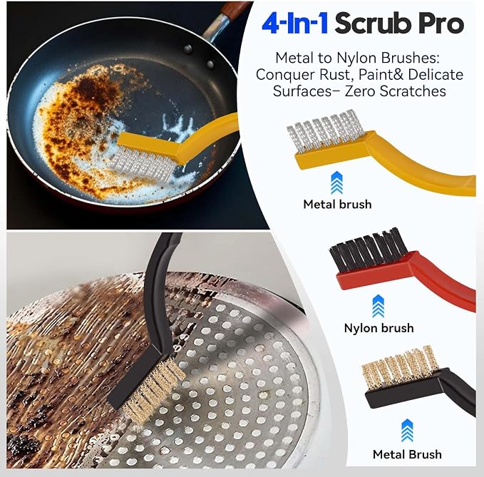 Window Track Cleaner, 14 PCS Crevice Cleaning Brush Kit | For window groove, blinds, vents, baseboard, grout and shower door track cleaning