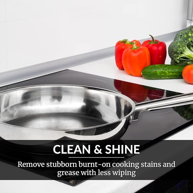 HOPE'S Cooktop Cleaning Cream, Fast Acting, No-Rinse Cooktop Cleaner for Glass Top Stoves, Polishes and Removes Burnt-on Stains Easily on Glass Ceramic Cooktops, 8 Fl Oz, Pack of 12