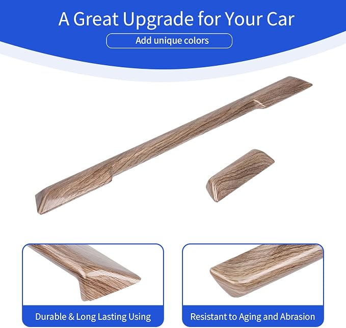 for Silverado Dashboard Panel Trim Compatible with Chevy Silverado 2022 2023 2024 Wood Grain Interior Accessories 2pcs