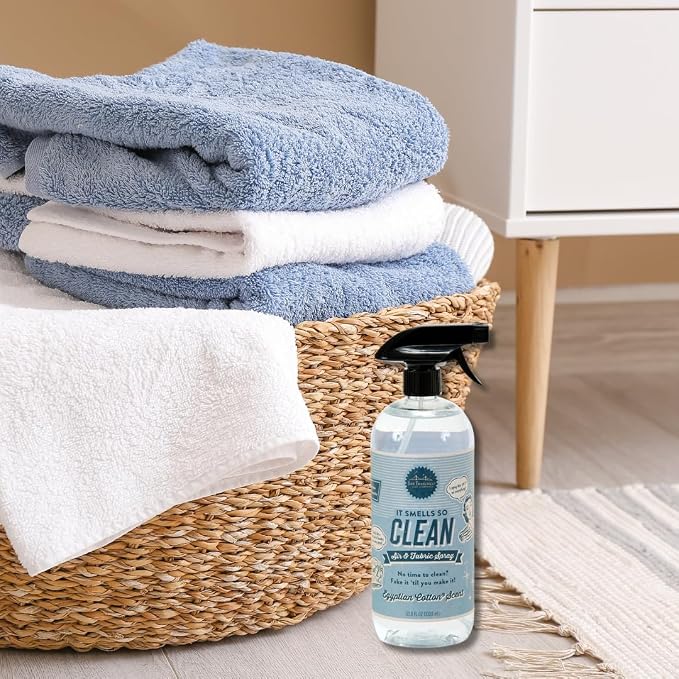 San Francisco Soap Company Smells So Clean Linen Spray | Egyptian Cotton | 33.8 Fl Oz | Fresh Spray | Multi-Purpose And Dye Free