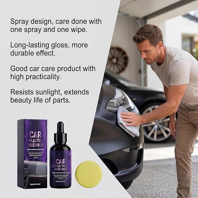 Car Trim Restorer 50ml Deep Cleaning Long Lasting | Car Exterior Trim Restorer Polishing Agent for Detailing Maintenance Care Restoration Exterior Dashboard Headlight