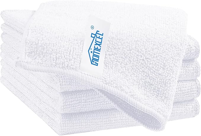 HOMEXCEL White Cleaning Rags 5 Pack, Highly Absorbent Microfiber Cleaning Cloth for Kitchen, Lint Free, Scratch-Free, Reusable Microfiber Towels for House, Window and Glass, Cars, 11.5 X11.5 inch