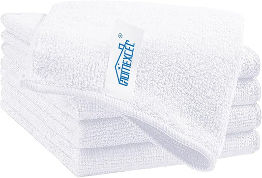 HOMEXCEL White Cleaning Rags 5 Pack, Highly Absorbent Microfiber Cleaning Cloth for Kitchen, Lint Free, Scratch-Free, Reusable Microfiber Towels for House, Window and Glass, Cars, 11.5 X11.5 inch