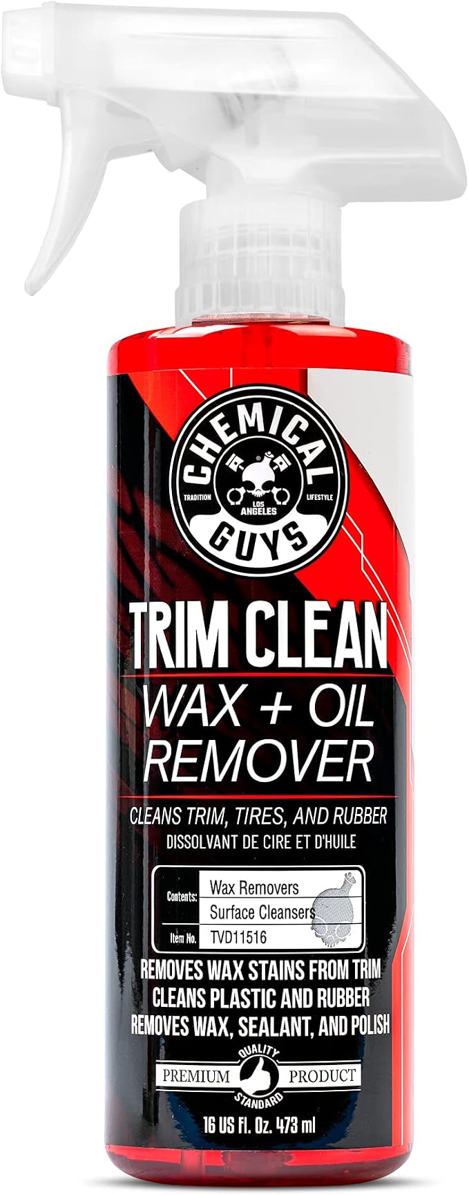 Chemical Guys, Trim Clean Wax & Oil Remover for Trim, Tires & Rubber, 16 oz | Works on trim, tires, and rubber, safe for cars, trucks, SUVs, motorcycles, RVs