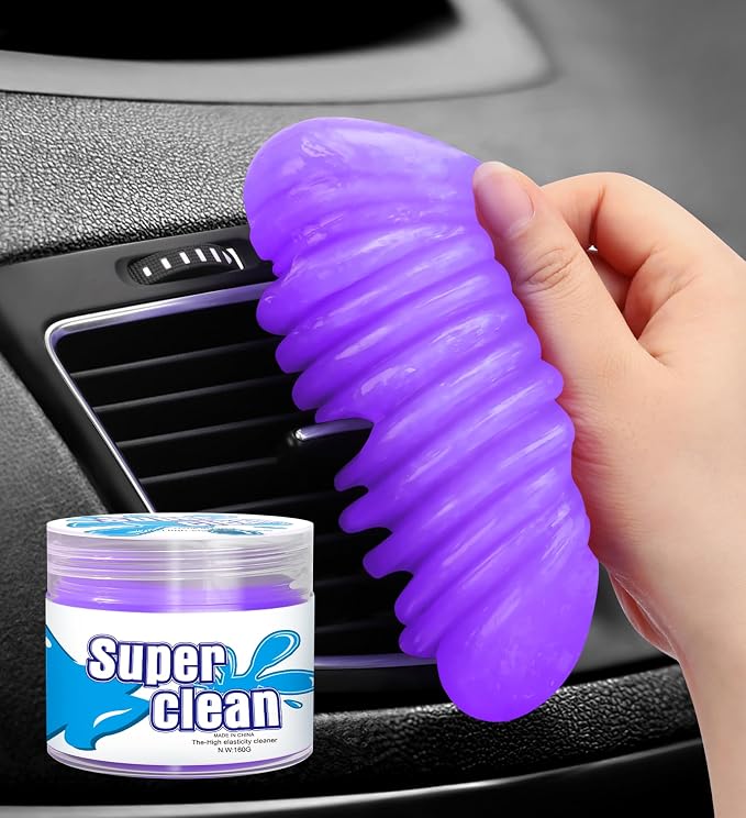 TeSabMi Car Cleaning Gel Car Cleaning Putty Car Putty Car Interior Cleaner Car Slime Car Detailing Kit Car Accessories Gifts for Men Women Stocking Stuffers Purple