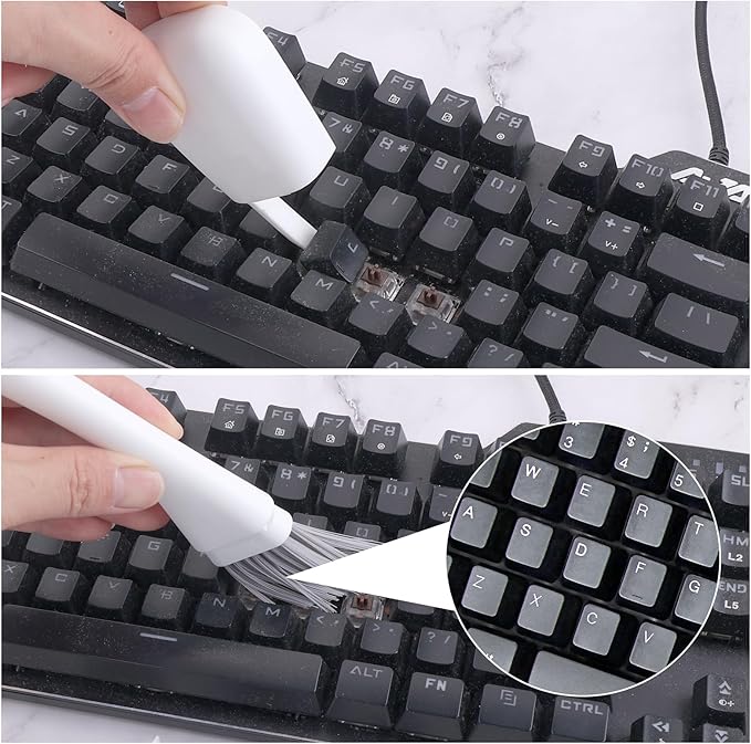 TIESOME Mini Dustpan and Brush Set, Mini Cleaning Tool Small Broom and Dustpan Mini Dust Pans with Brush Nesting Tiny Cleaning Broom Small Bristles Brush for Desktop Computer Keyboard Car Window