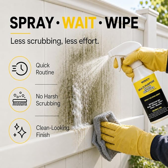 2-Pack Multi-Purpose Stain Remover, All Purpose Cleaner Spray for Water Marks, Yellowing, Soot & Residue, Indoor & Outdoor Hard Surfaces