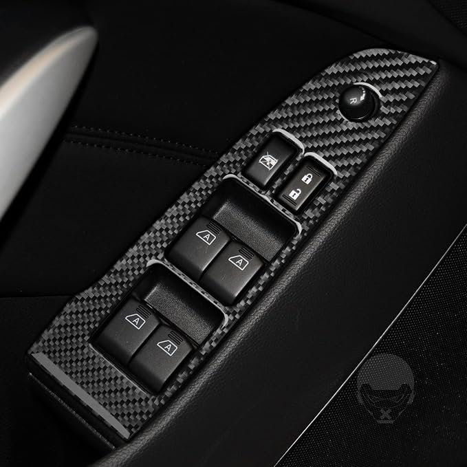 Real Carbon Fiber Trim for Infiniti Accessories | for G37 2010-2013 Q60 2014 2015 Convertible Console Armrest Window Lift Switch Panel Interior Thick Overlay Decal - A
