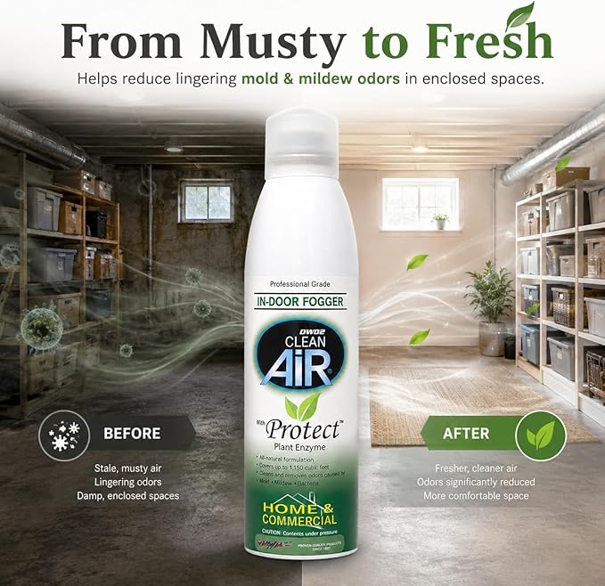 DWD2 Protect™ Home & Commercial Mold-Treatment Plant-Based Mold-Odor Remover Fogger Treatment - eco-friendly solution for a safer and healthier living and working space. (14 oz)