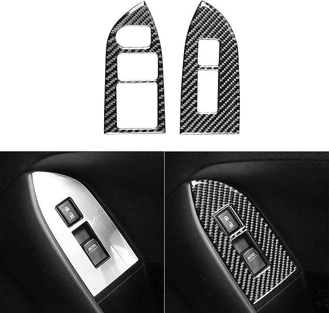 Real Carbon Fiber Trim for Subaru Accessories | for BRZ/Scion FR-S/Toyota 86 2016 2017 2018 2019 2020 Window Lift Button Panel Interior Thick Overlay Decal