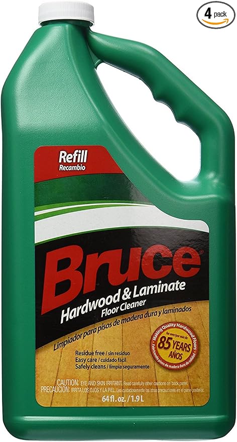 Bruce Hardwood and Laminate Floor Cleaner for All No-Wax Urethane Finished Floors Refill 64oz (Pack of 4)