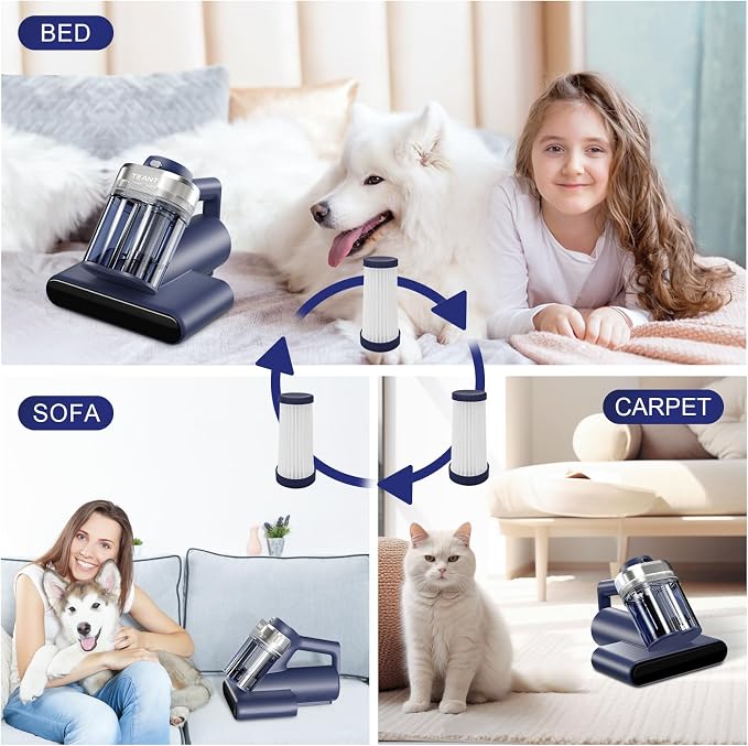 2 PCS HEPA Filters for Teant Mattress Vacuum Cleaner | HEPA Filters for Teant Mattress Vacuum, Fits Model MV-BLUE, MV-PINK, MV-GEAY & MV01, Support Fresh Clean Sleep