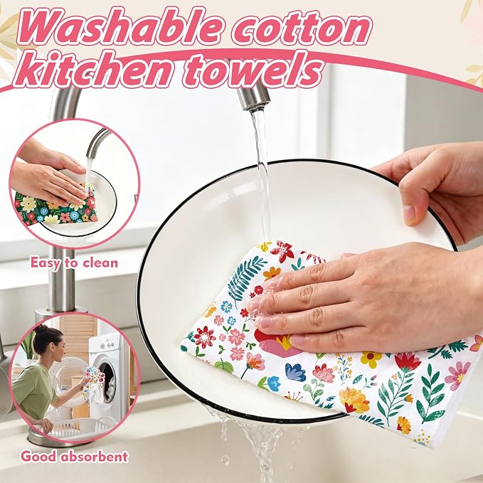IANFEPH 36 Pack Reusable Paper Towels Roll, Washable Paperless Cotton Cloth Kitchen Towel 9.8" x 11" Absorbent Flannel Reusable Cleaning Dishcloth for Home Bathroom