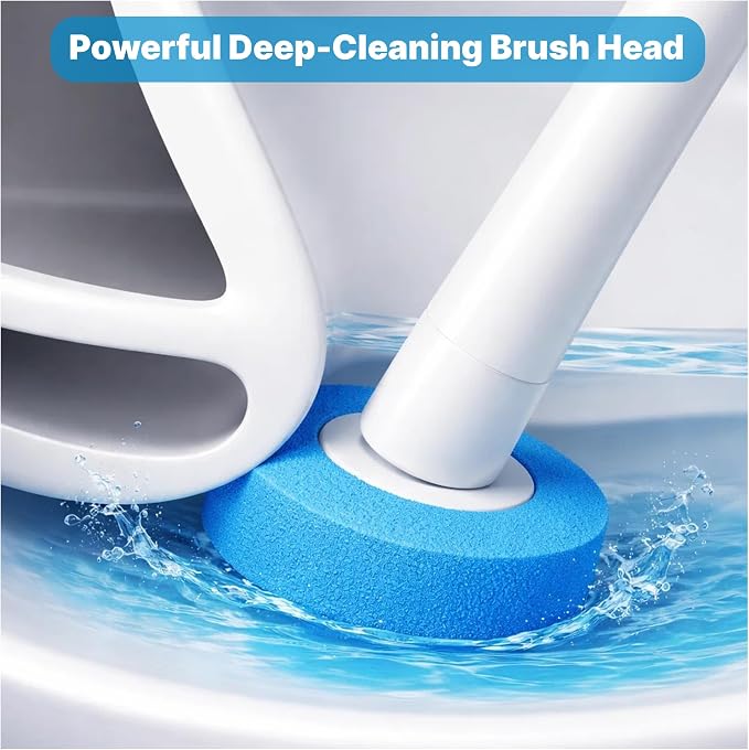 CiLoN 24 Pack Auto-Open Lid Disposable Toilet Bowl Brush & Holder Refills | Wall-Mounted Disposable Toilet Cleaning Set For Touch-Free Space-Saving Hygienic Modern Bathrooms (Ocean Breeze + 24 Sponge)