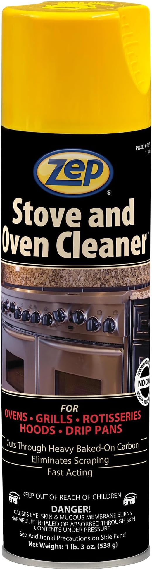 Zep Stove & Oven Cleaner 19 oz (2 Pack) + Blue Microfiber Rag | One 2-pack of 19 oz Zep Stove & Oven Cleaner plus one reusable blue microfiber rag for baked-on grease cleanup.