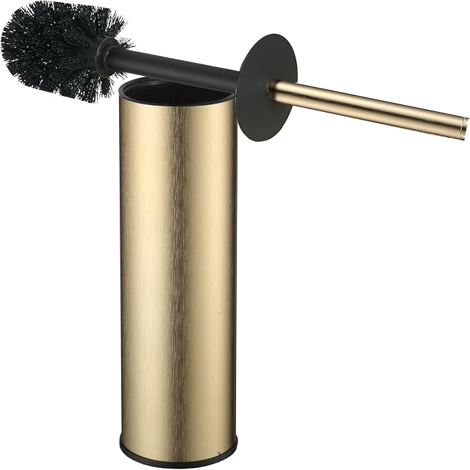 Toilet Brush and Holder Set Premium Material Toilet Bowl Cleaner Free Standing Toilet Bowl Brush and Holder Gold