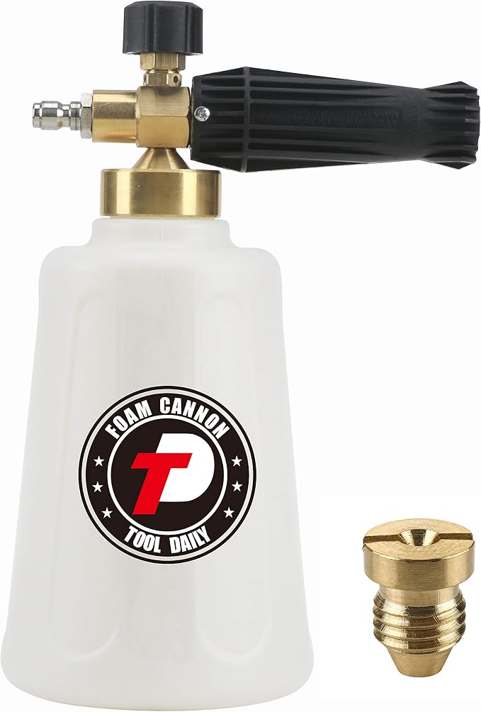 Tool Daily Pressure Washer Foam Cannon, Additional Orifice Nozzle 1.1mm | Adjustable Snow Foam Lance for Car Wash, 1/4 Inch Quick Connect, 1.5 Liter