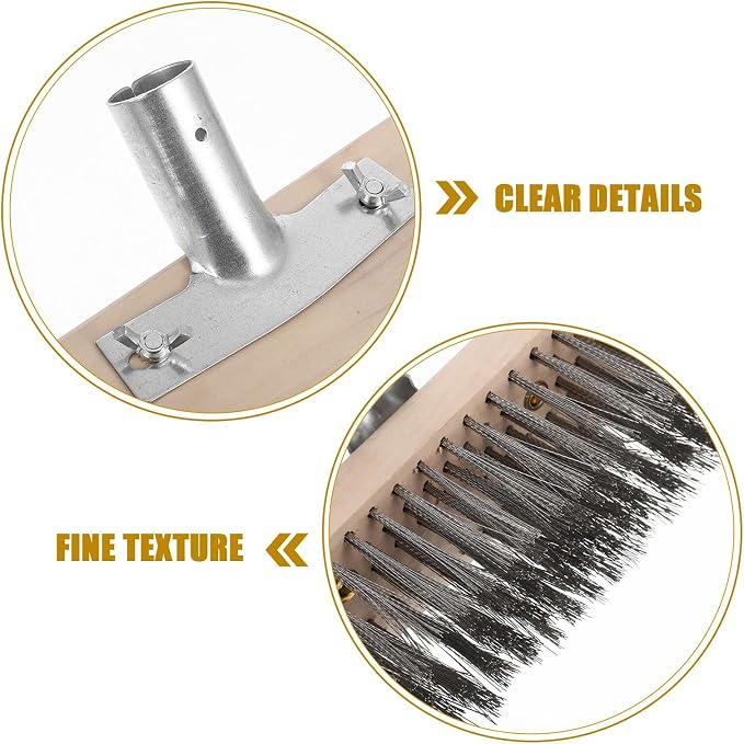 ABOOFAN Stainless Steel Wire Scrubber Brush 20cm Heavy-Duty Metal Floor Cleaning Brush Moss Remover for Outdoor Deck Patio Concrete Surfaces