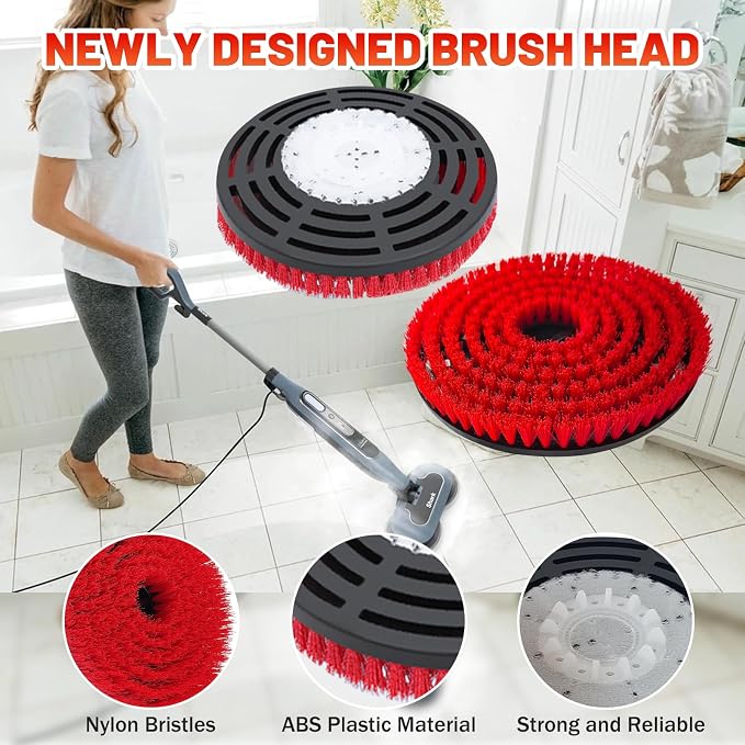 2 Pack Upgraded Replacement Pads for Shark Steam Mop - Advanced Scrubbing Brush Heads with Microfiber Surface | Deep Cleans Grout & Removes Stubborn Stains | Fits S7000/S8201/S8001/S7201 Models
