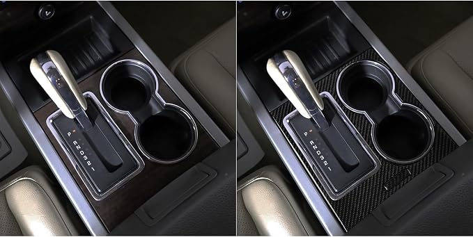 Gear Shift Trim Stickers Fit for Ford Expedition 2007-2014 | Real Soft Carbon Fiber|Center Control Cup Holder Interior Cover Accessories|Thick Overlay|Anti-scratch
