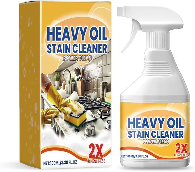 Heavy Oil Stain Cleaner 3.38 fl.oz, Kitchen Degreaser Spray | Helps remove grease, baked-on residue & grime from stovetops, range hoods, ovens & backsplashes; spray formula 3.38 fl.oz