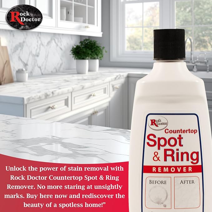 Rock Doctor Spot & Ring Remover, Works on Granite, Marble, Countertop & Quartz, Hard Water Mark & Spot Remover, Remove Coffee & Scuff Mark, 14 oz. Pack of 2