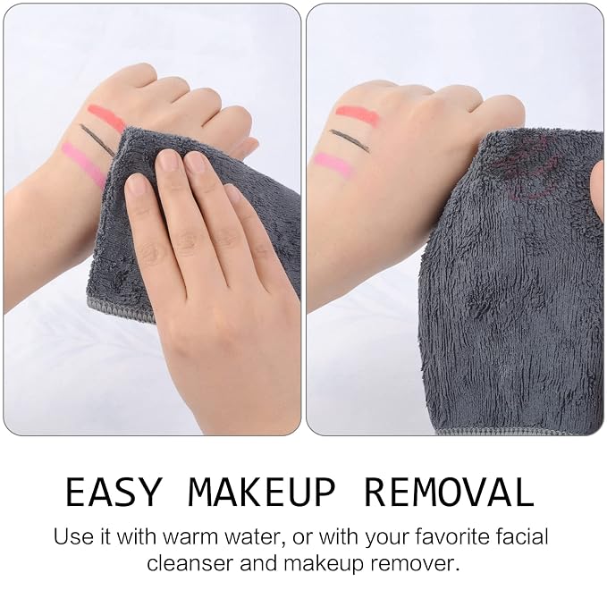 SINLAND Microfiber Facial Cloths Fast Drying Washcloth 12inch x 12inch Grey 2 pack