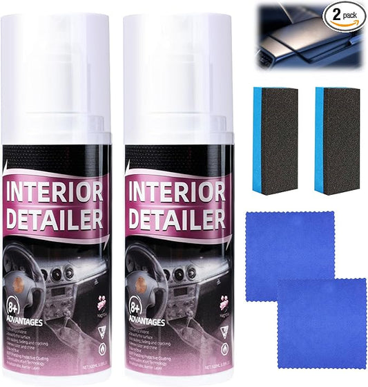 2pcs Car Interior Cleaner,Deep Cleaner Polishing, Large 15 Ounce Capacity Interior Detailer, Tire Cleaner, Suitable for Cleaning Rubber, Plastic, leather Surfaces Inside the Car
