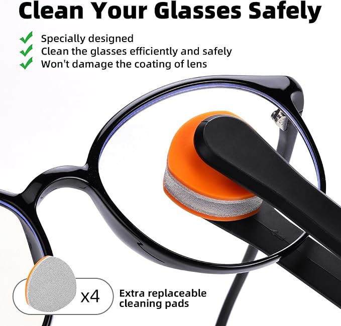 Glasses Cleaner Eyeglass Cleaning Kit with Anti Fog Spray, Microfiber Cloth | Streak-Free Cleaning Pads，Lens Wipes for Sunglasses Camera Lenses, Includes Screwdriver, Nose Pads, Ear Grips, Storage Case