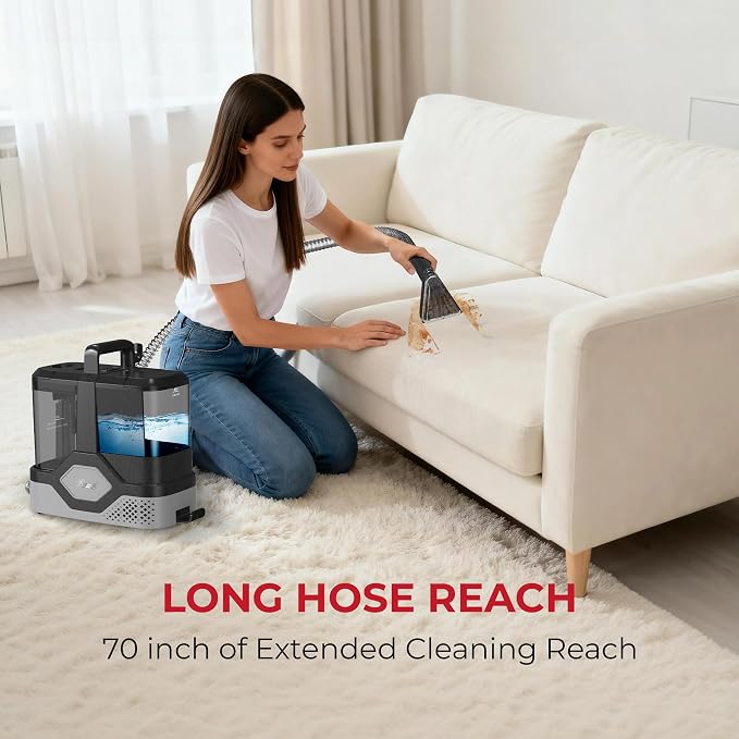 Rosewill Multi-Purpose Portable Carpet and Upholstery Cleaner, Powerful Suction 18 KPa Spot Cleaner, 600W Motor, Car and Auto Detailer, Stain/Spot Remover; Versatile Use: Carpet, Sofa, Pet Hair