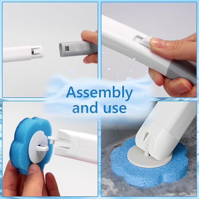 2 Pack Disposable Toilet Brush and Holder Set, Disposable Toilet Cleaning System Extended Handle with 48 Toilet Wand Refills, Toilet Brush for Toilet Bowl Cleaners, Bathroom Cleaning, Bathtub