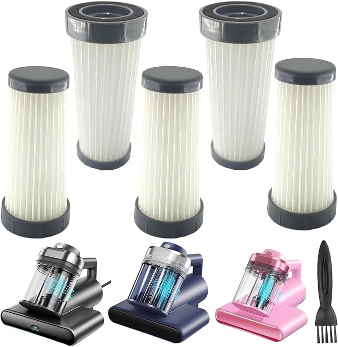 5 Pack HEPA Filter Replacement, Washable Filters Compatible with Teant Blue, Gray Upgrade and Pink Mattress Vacuum