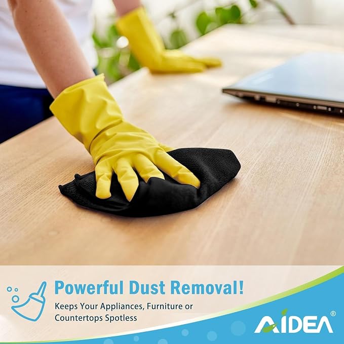 AIDEA Microfiber Cleaning Cloth Black 20PK, Microfiber Towels for Cars, Premium Car Cloths, Dusting Cloth Lint Free Cleaning Rags for SUVs, House, Kitchen, Window, Workshops,11.5"×11.5"