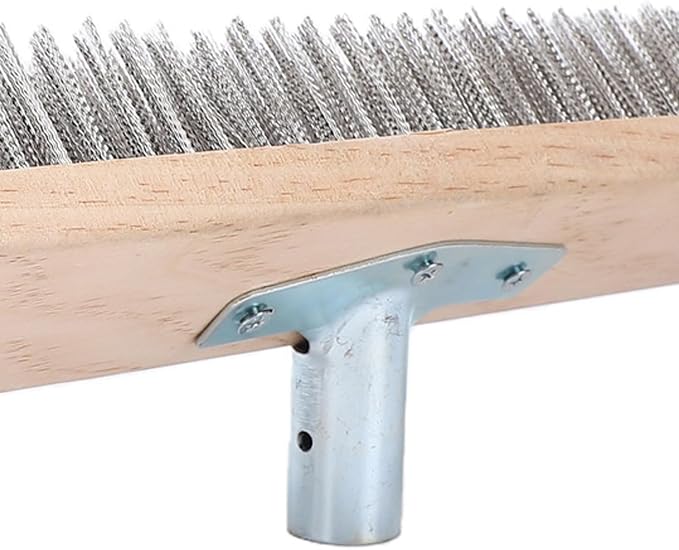 50cm Stainless Steel Floor Scrubber, Heavy Duty Rough Surfaces Cleaning Brush, Wire Scrub Brush for Courtyard Patio Driveway Deck Concrete