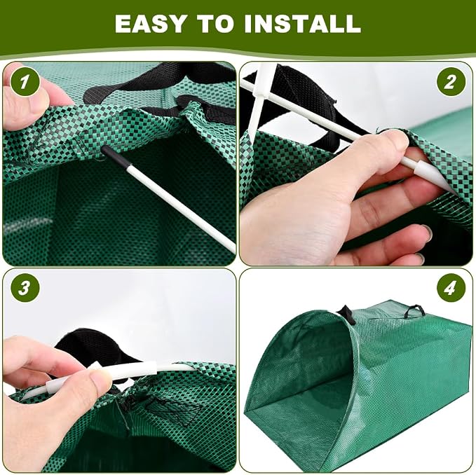 53 Gallon Leaf Collector, Large Yard Dustpan & Reusable Leaf Bag, Foldable Leaves Pick Up Tools Lea-f Loader, Heavy-Duty Lawn Sweeper for Leaves, Trash & Yard Waste(COLOR:Green)