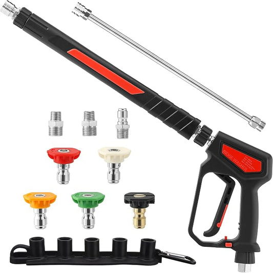 RIDGE WASHER Pressure Washer Gun 5000 PSI, 12 GPM, M22 Fitting | Detachable M22 14 Male to 1/4" Quick Connect, 360° Swivel 3/8'' NPT Thread