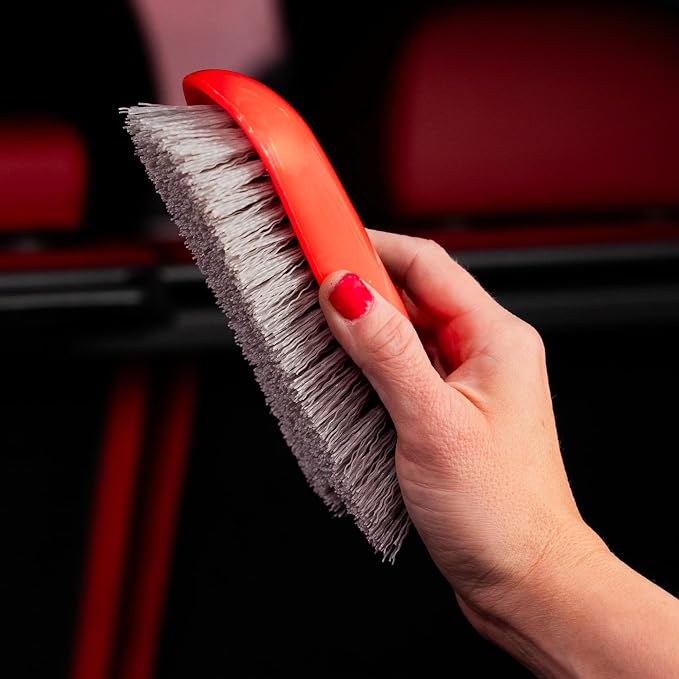 Mothers Stiff Bristle Carpet and Upholstery Cleaning Scrub Brush for Automotive, Home, Couch, Stain Remover